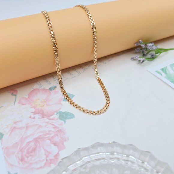 Elegant Rose Gold Plated Link Chain Necklace – 50cm Length, XPNL0065 - Picture 6 of 12